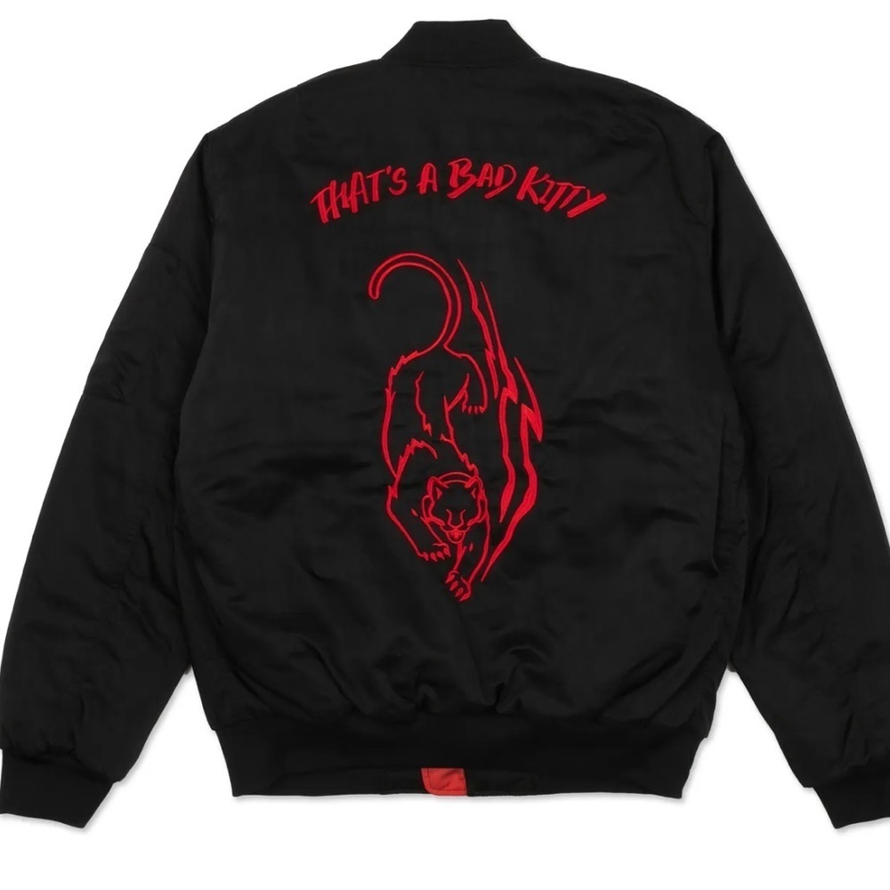 Monstercat Racing Bad Kitty Bomber Jacket Writing on back Mens small - Picture 4 of 11